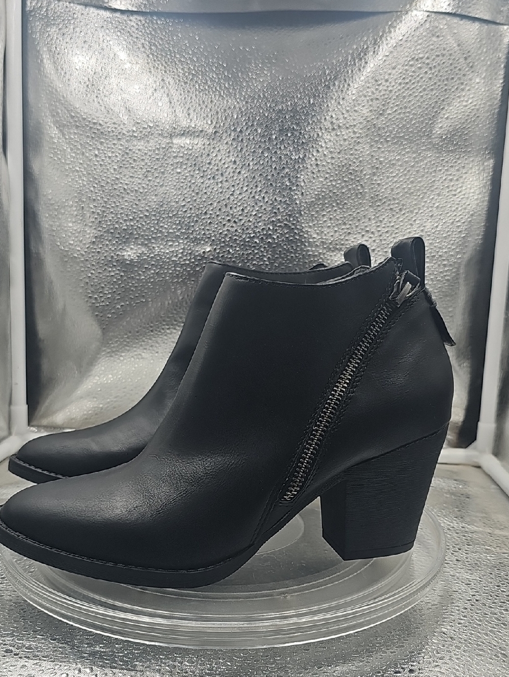 New In Box Curfew Monroe High Heel Booties With Black Zipper - Picture 3 of 10